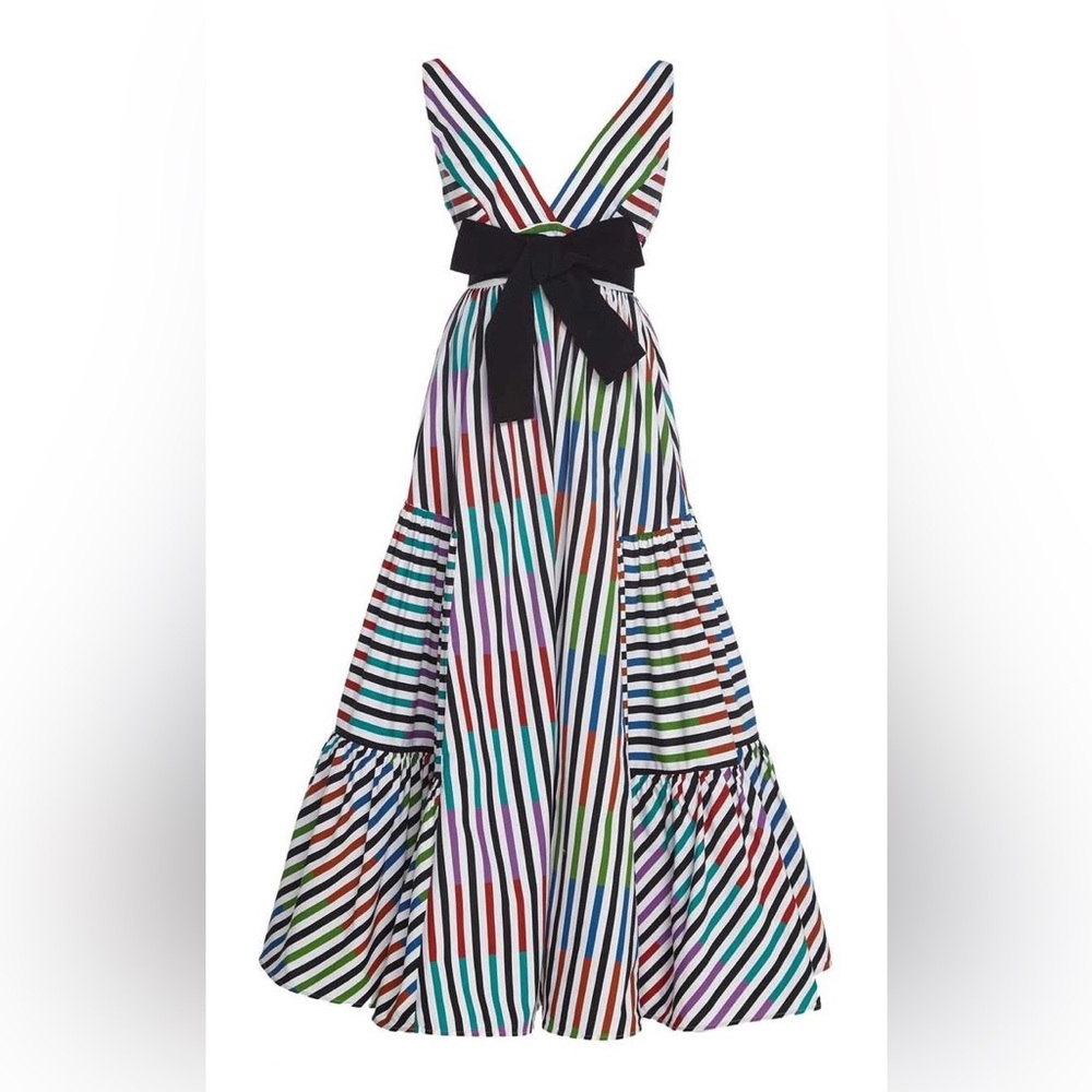 Silvia Tcherassi Catalina del Mar Sangria Striped Cotton Midi Dress πππ - Picture 4 of 8